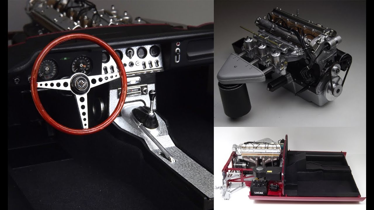 MONTAGEM - MINIATURA ESCALA 1/8 -Jaguar XK-E (E-Type)  Plastimodelismo  Monogram (1987) - PARTE 2