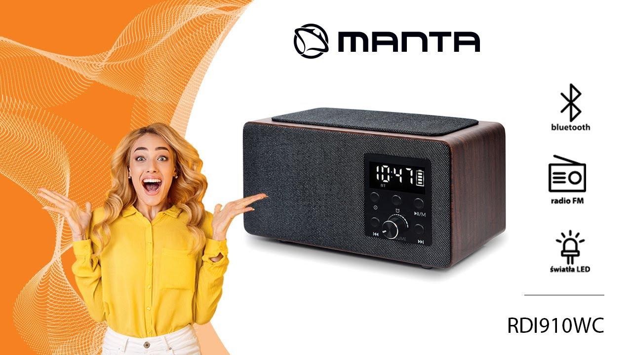 Radiobudzik z ładowaniem bezprzewodowym QI Manta RDI910WC - prezentacja produktu