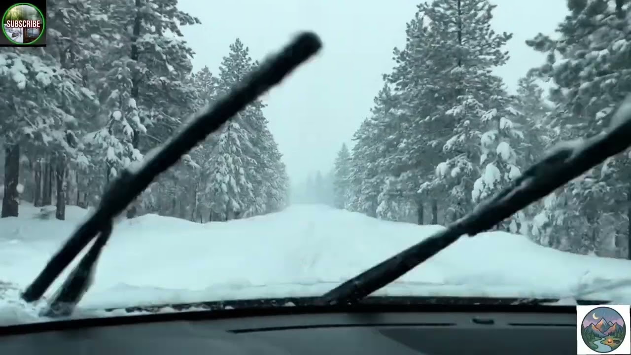 Cozy Winter Night Drive 4K | Heavy Snow & Car Heater Sounds for Sleep ❄️🚗