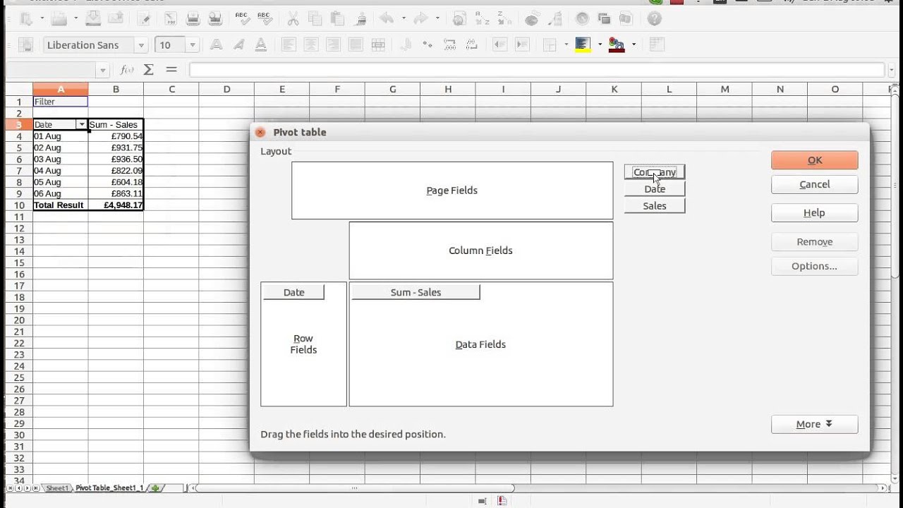 Working with Pivot Tables in LibreOffice Calc
