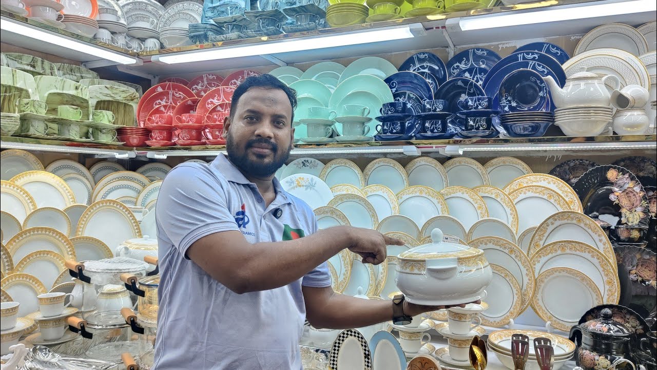১৮৪ পিসের গোল্ড প্লেটেড এক্সপোর্ট ডিনার সেট কিনুন সাশ্রয়ী মূল্যে 