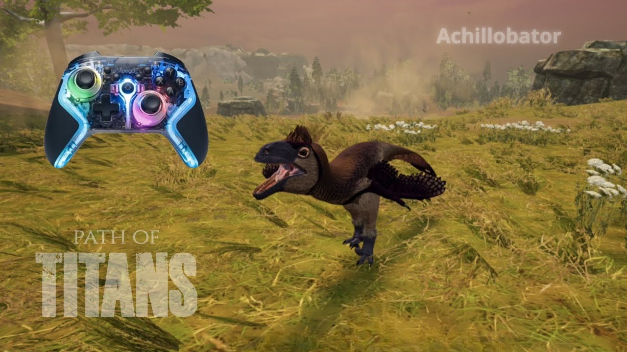 PATH OF TITANS MOBILE | USANDO CONTROLE | JOGANDO DE ACHILLOBATOR | (PT/BR)