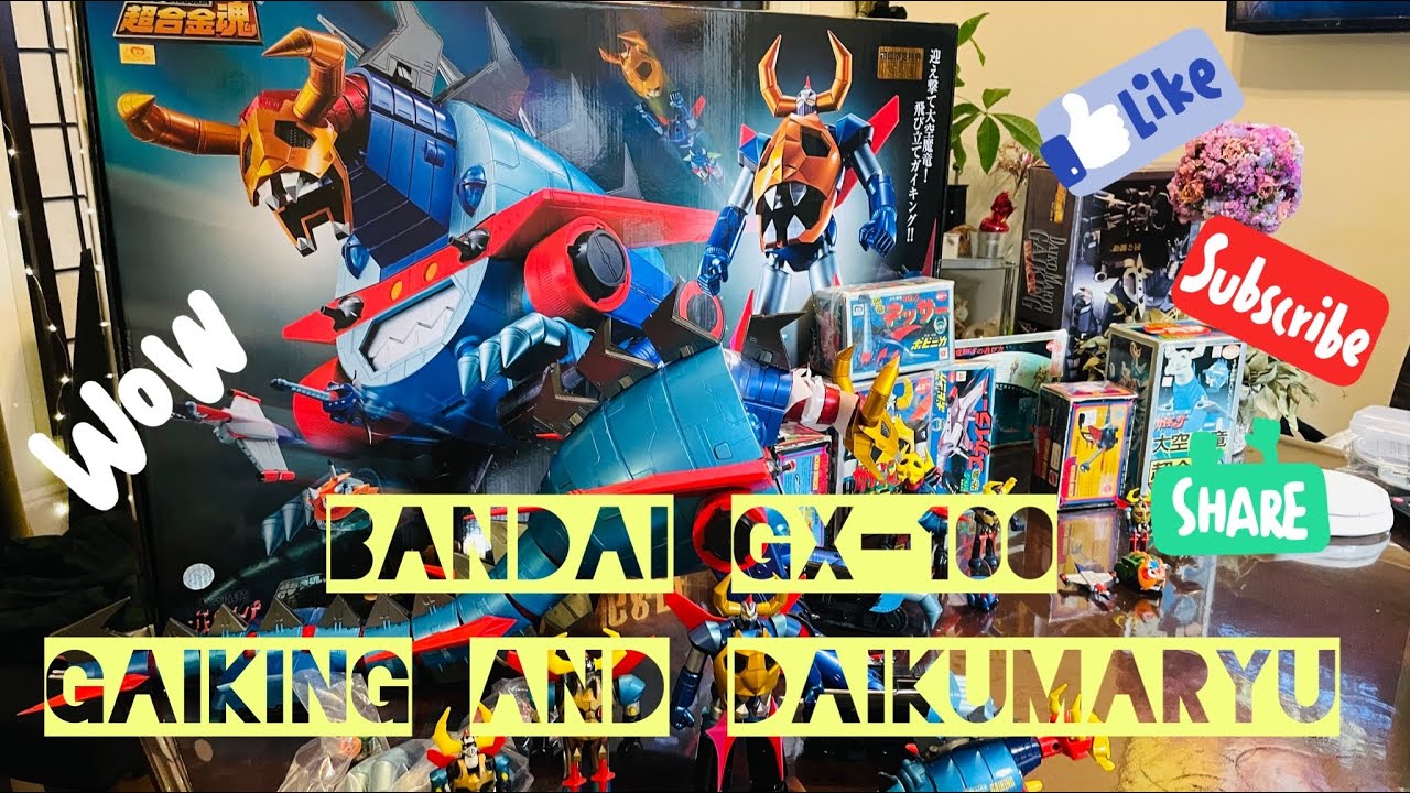 Bandai GX-100 Gaiking & Daikumaryu review in English. 大空魔竜ガイキング . Also, comparison w Popy Ga 50-52.