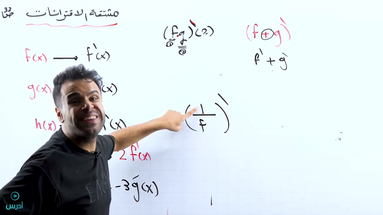 مشتقة الضرب والقسمة(مشتقة الاقترانات) - الأستاذ منذر أبو عواد