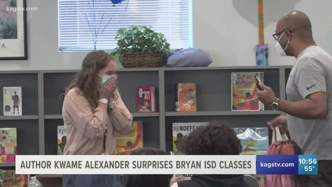 Award winning author Kwame Alexander surprises Bryan ISD teacher, students