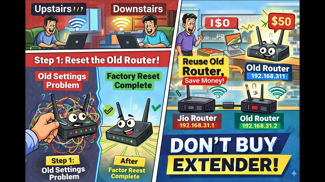 Weak WiFi Downstairs? Convert Old Router to Access Point and Extend Signal strength (Save Money!)