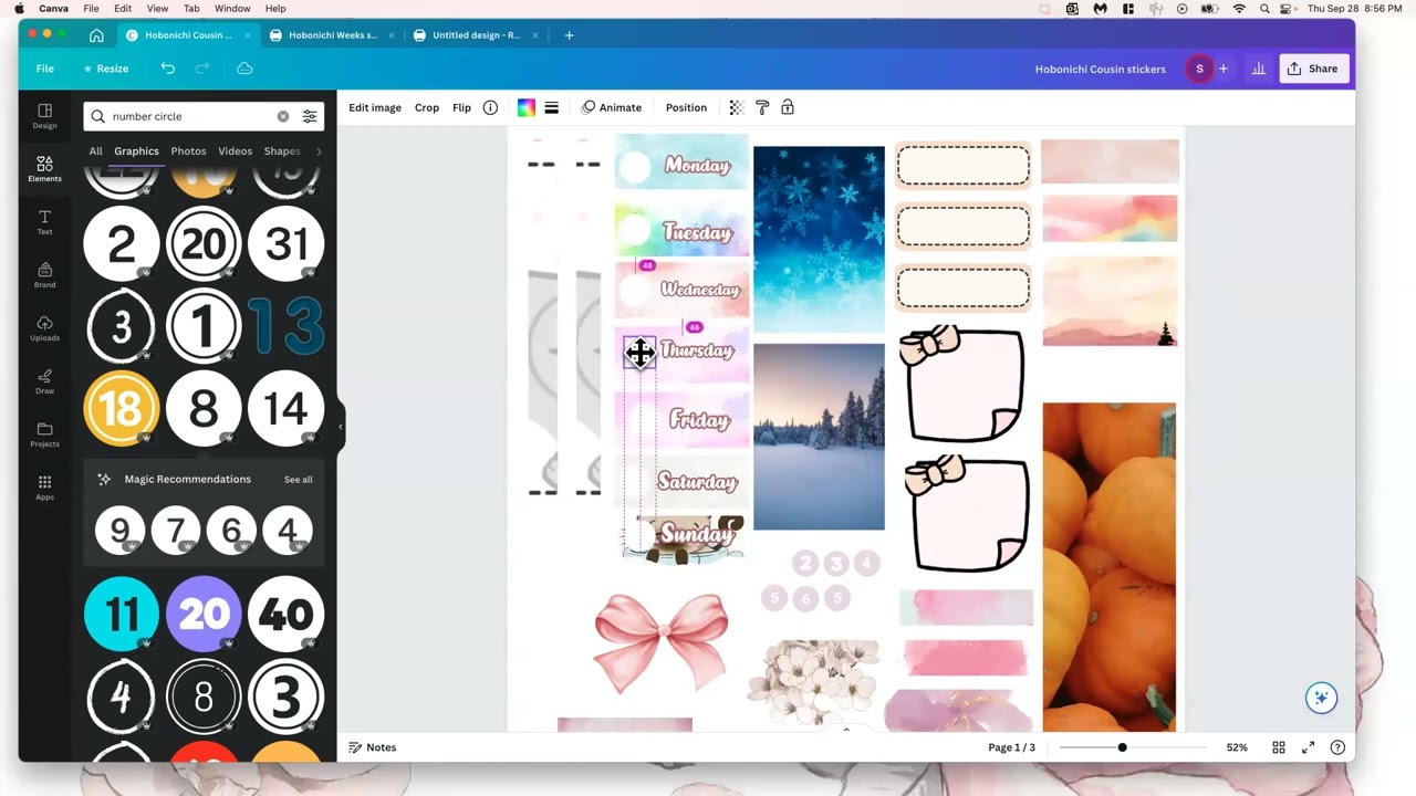 How to make Hobonichi Cousin Stickers using Canva- Part 1