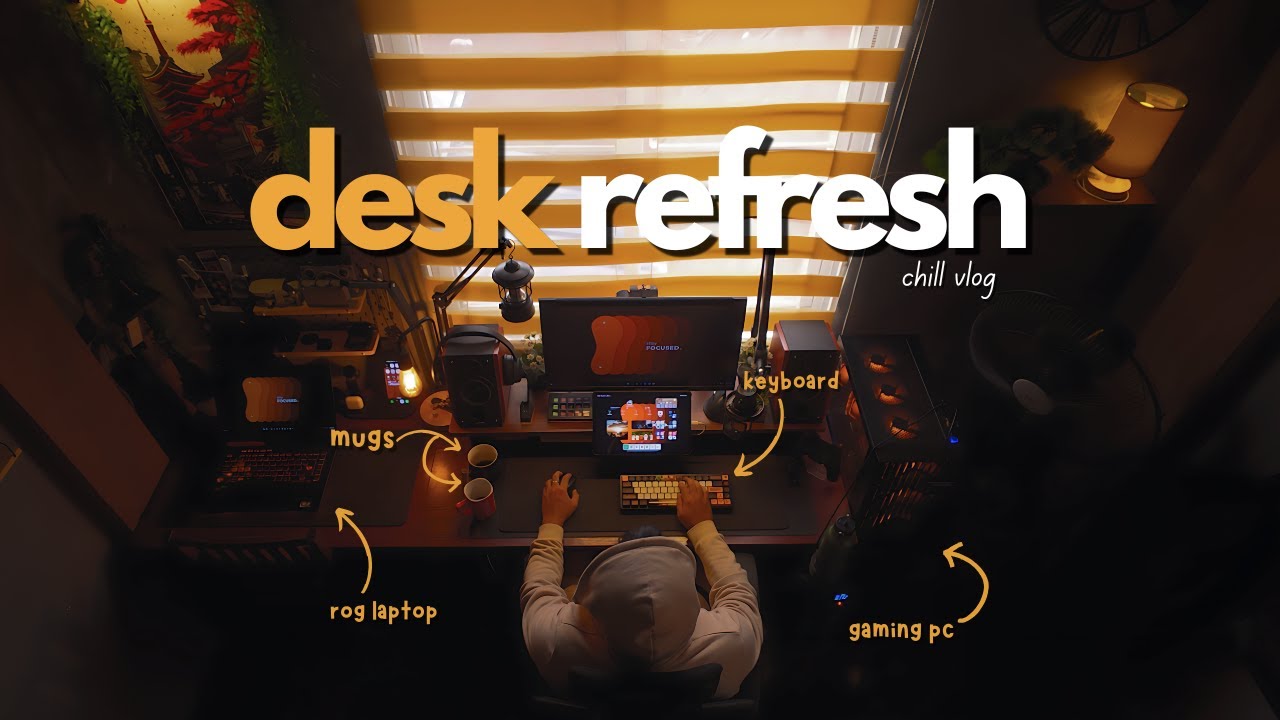 aesthetic desk setup upgrade🌿| new mic unboxing & cozy gaming night | Maono DM40 Pro AI Mic 🎙️