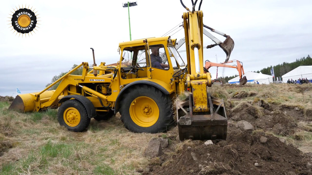 1965 - 69 BM Volvo G-612 backhoe working.