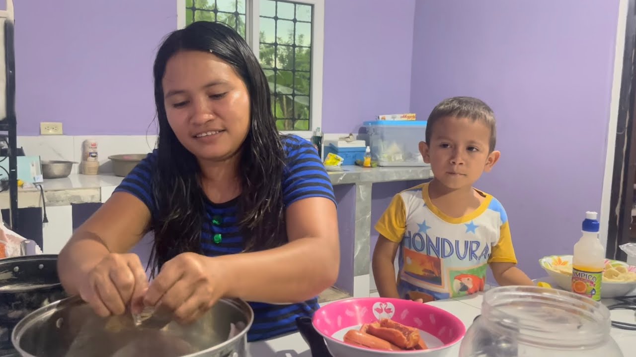 Preparando Chuleta y Longaniza 