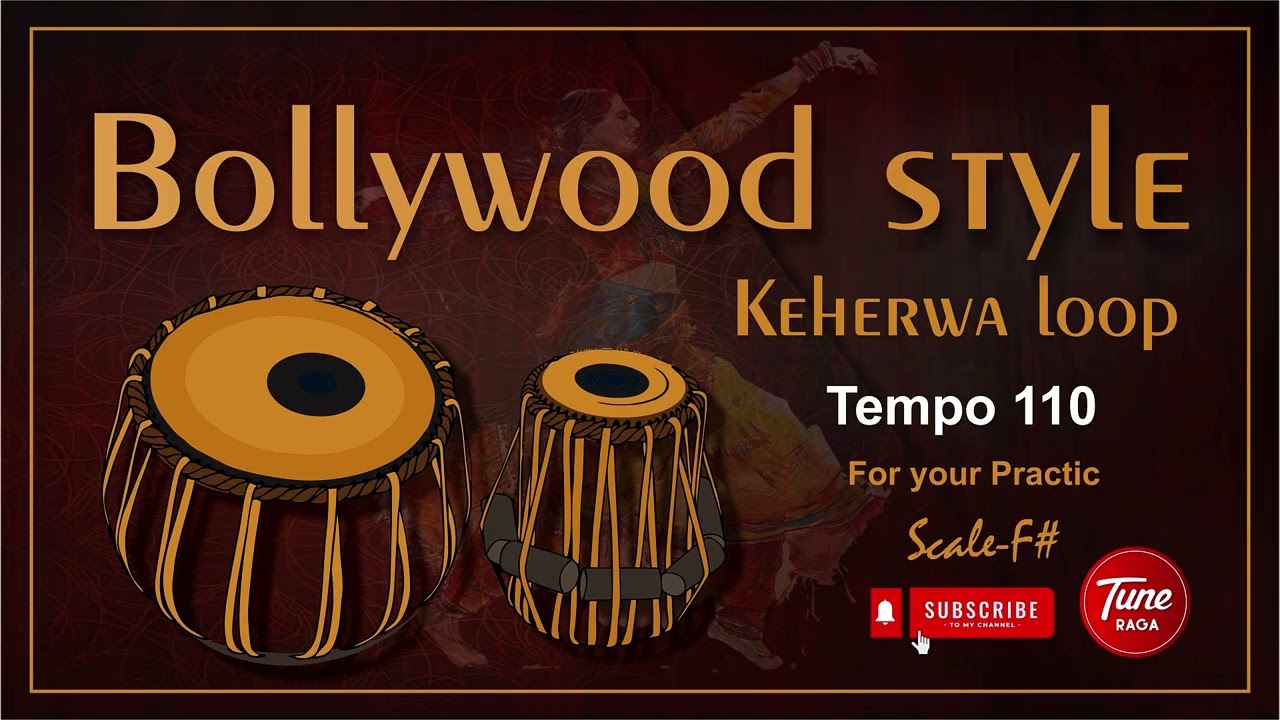 Bollywood Keharwa Taal Loop 110 BPM | F# Scale | Tune Raaga            बॉलीवुड कहरवा ताल लूप