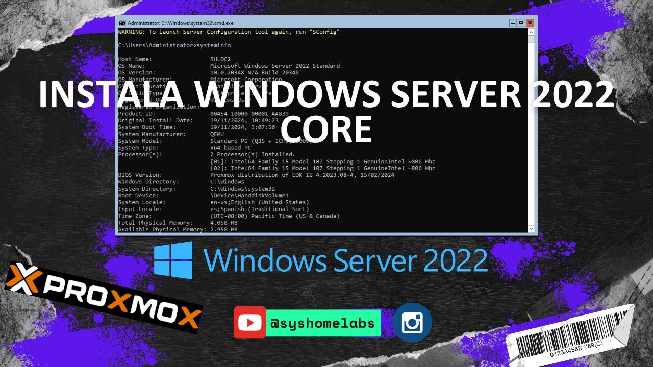 Instalar Windows Server 2022 Core
