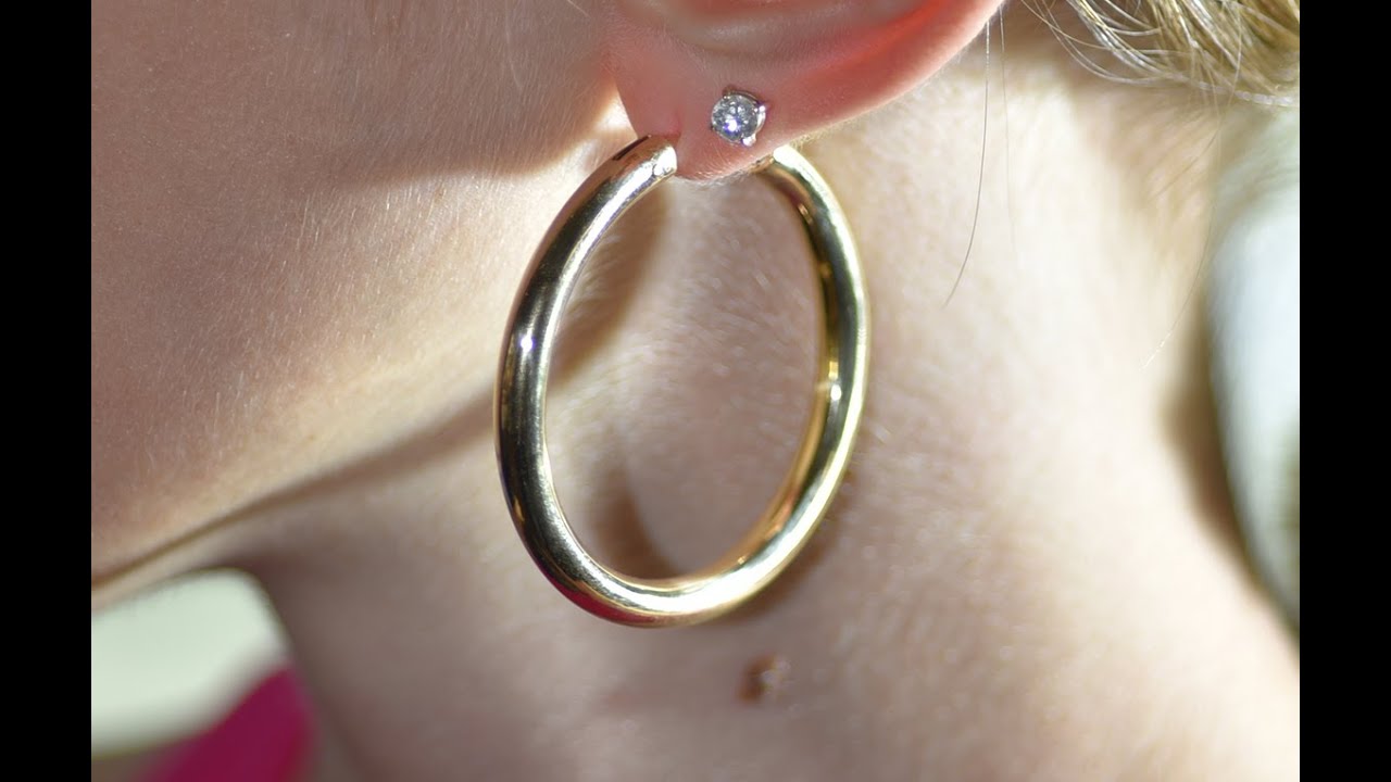 How to make a pair of hollow inner hoop earrings in 18kt gold