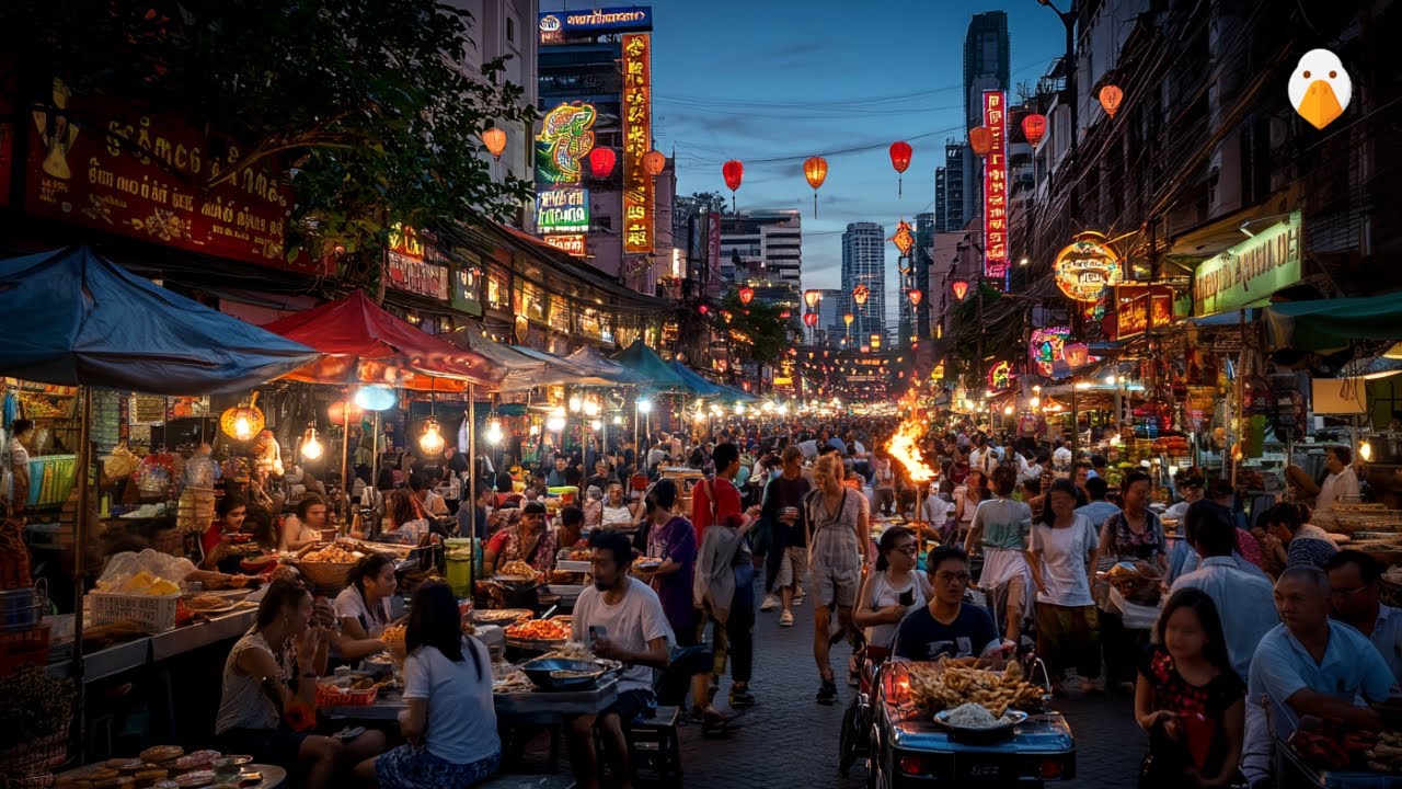 Khaosan Road, Bangkok, Thailand🇹🇭 Самая сумасшедшая улица для вечеринок в мире (4K HDR)