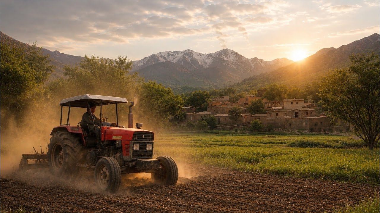 A Peaceful Day in the Village 🌾 | Tractor Working in the Fields | Rural Life Afghanistan