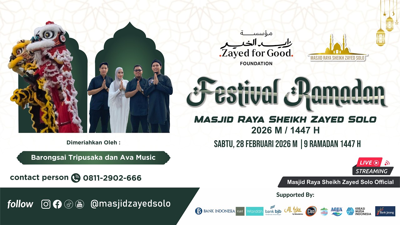 Festival Ramadan Day 11 Masjid Raya Sheikh Zayed Solo 1447H | 2026
