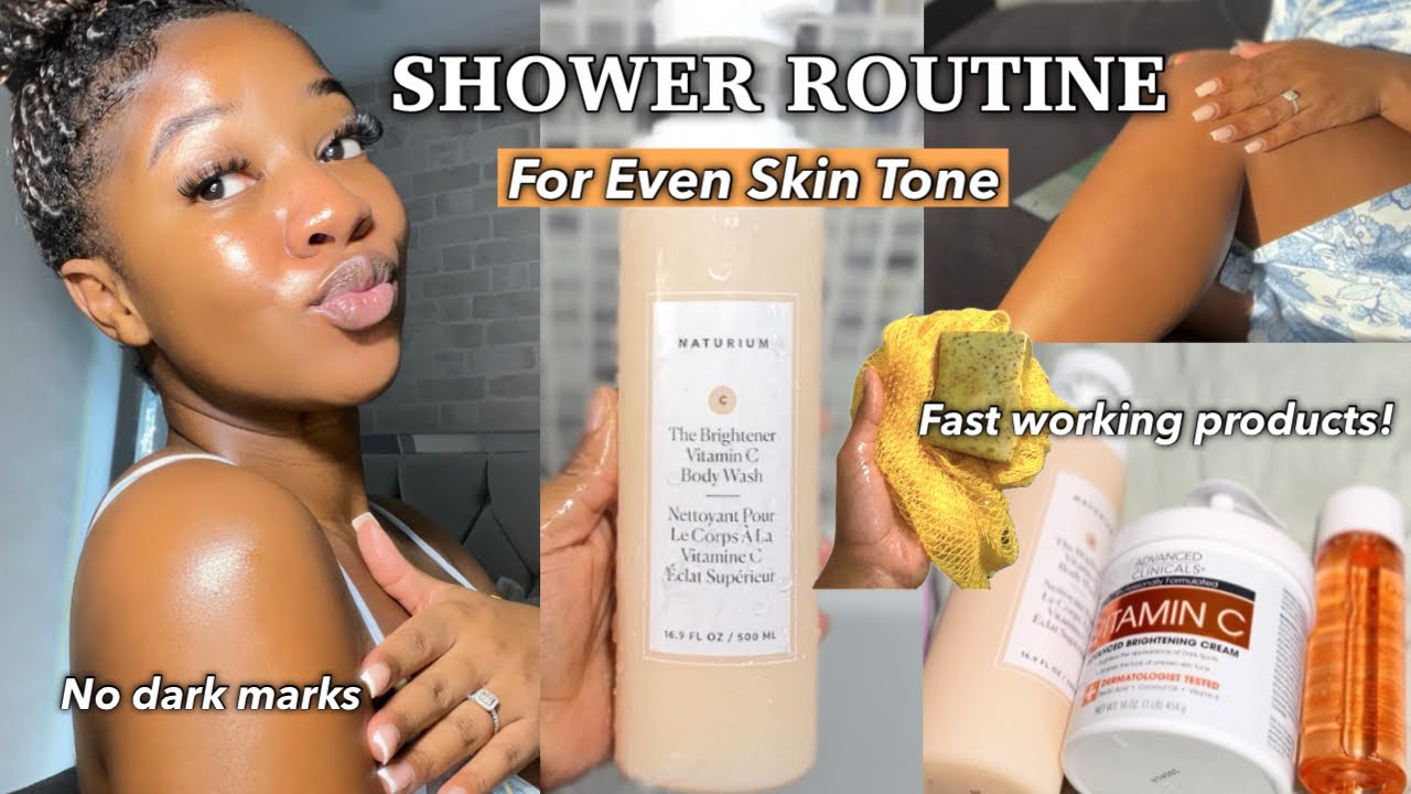 MY SHOWER ROUTINE FOR A BRIGHT & EVEN SKIN TONE✨(The BEST products that actually work)