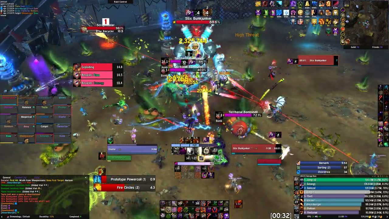 Mythic Stix Bunkjunker - Demonology Warlock POV - Myth Frostmourne