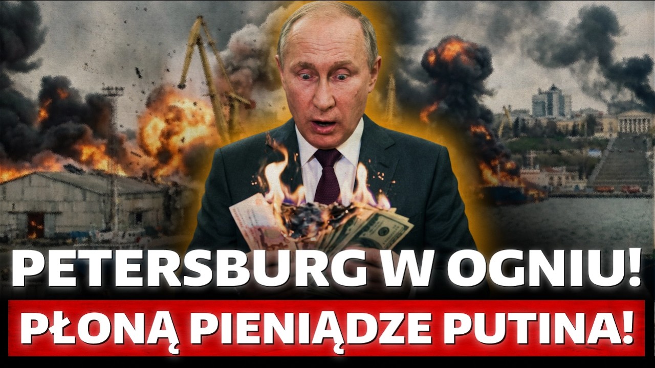 Panika w Rosji. Płonie Petersburg. Portu już NIE MA. Ewakuacja ludzi. Pieniądze Putina SPŁONĘŁY