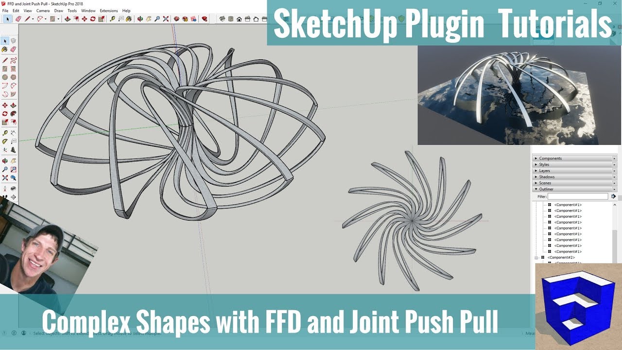 Создавайте БЕЗУМНЫЕ ФИГУРЫ с помощью FFD и Joint Push Pull для SketchUp!!! (ВИЗУАЛИЗИРОВАНО В ENS...