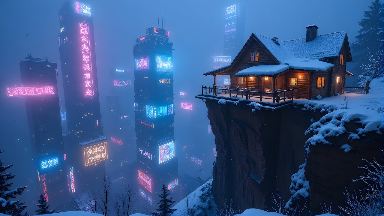 Solitude in the Static | Lofi Jazz Piano (40 BPM) &bull; Cyberpunk Winter Ambience