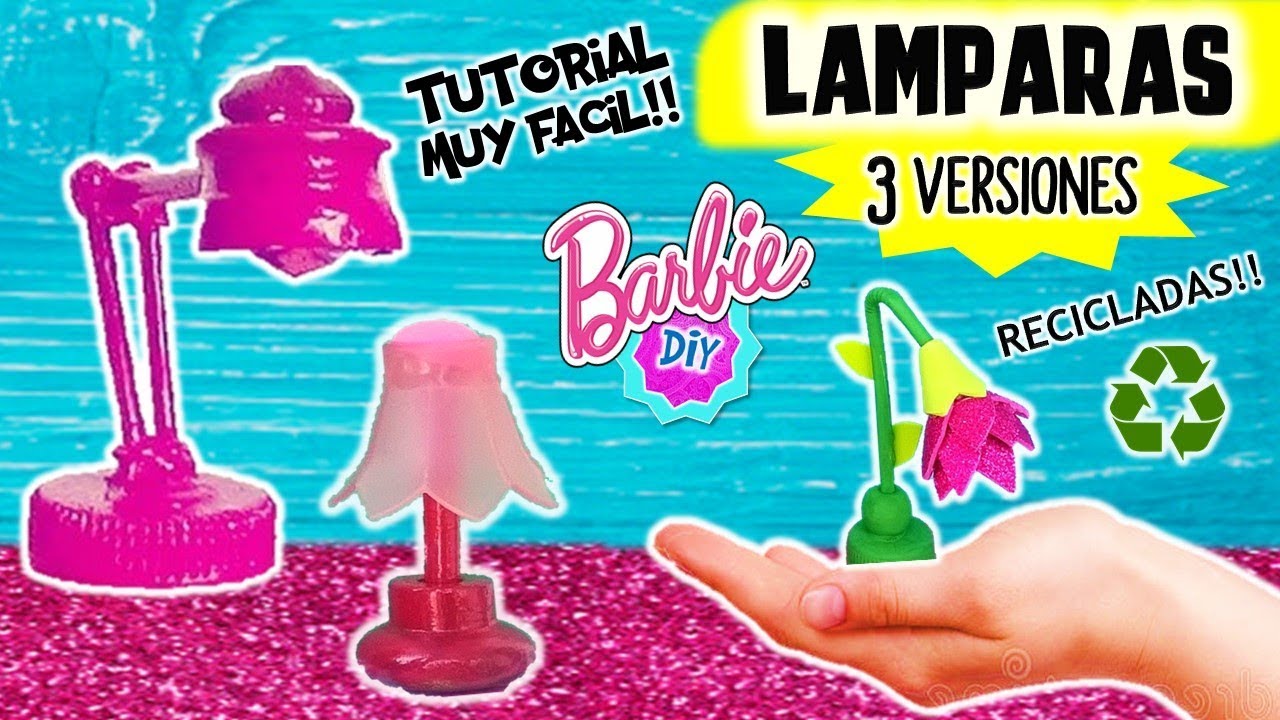 Como Hacer LÁMPARAS para MUÑECAS Barbie muy FÁCIL! MANUALIDADES PARA MUÑECAS