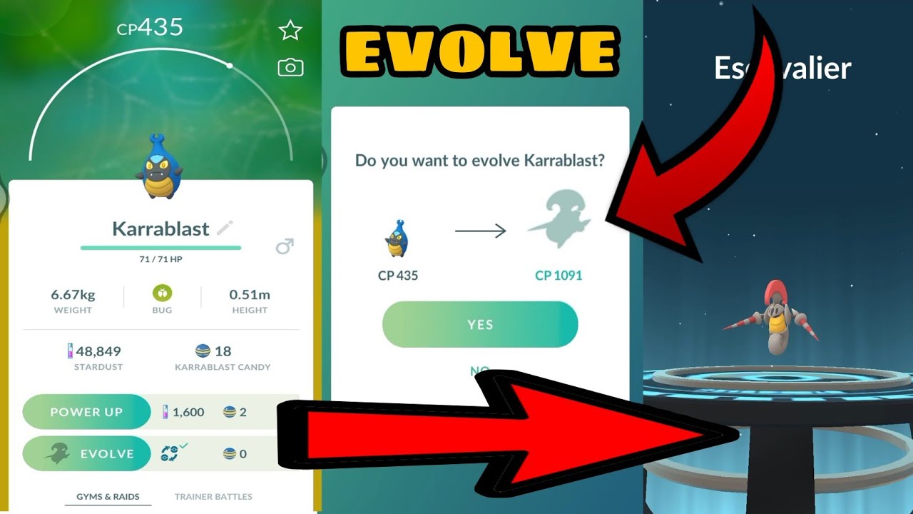 How To Evolve Karrablast Pokemon In Escavalier  Pokemon | Pokemon Go.