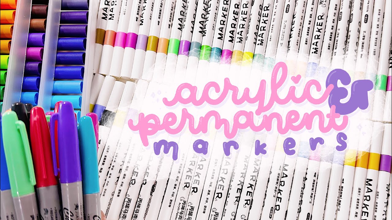 •. Review Acrylic dan Permanent Marker cuma Rp 1.000an aja?! Stationery Haul Marker Murah .•