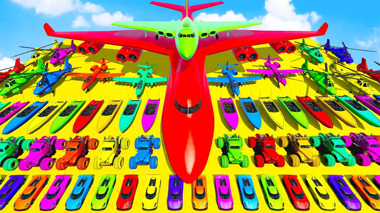 SPIDER-MAN GTA V Mods 🕸️ Ultimate Stunt Challenge 🚗💥 Supercar Motorcycle Boat & Plane Racing Action!