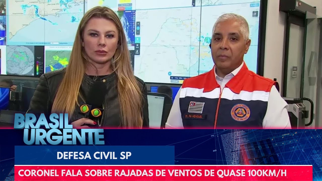 Coronel da Defesa Civil fala sobre rajadas de ventos de quase 100km/h | Brasil Urgente