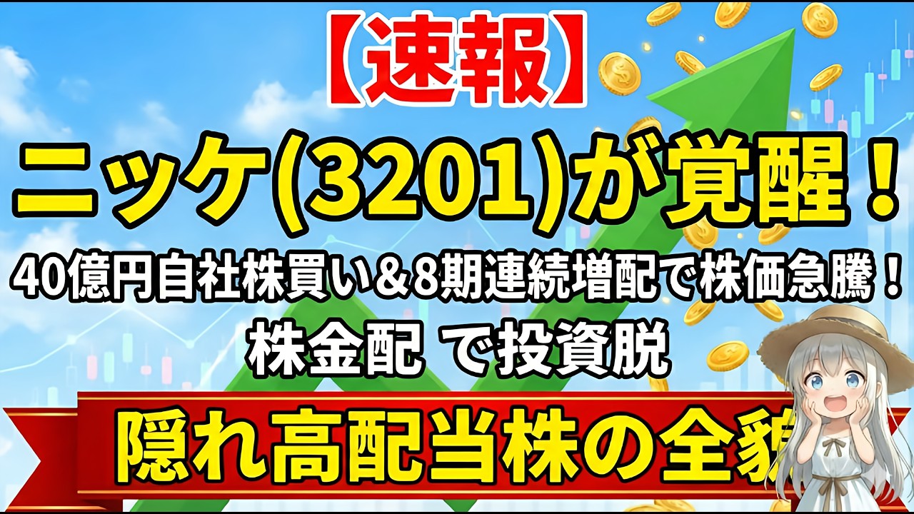 【速報】ニッケ(3201)が覚醒！40億円自社株買い＆8期連続増配で株価急騰！隠れ高配当株の全貌