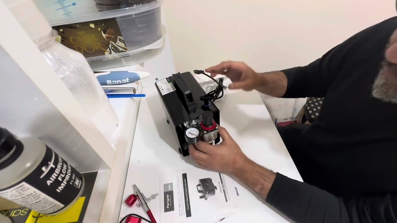 Airbrush Kompresör kutu açılımı Fengda AS-18A