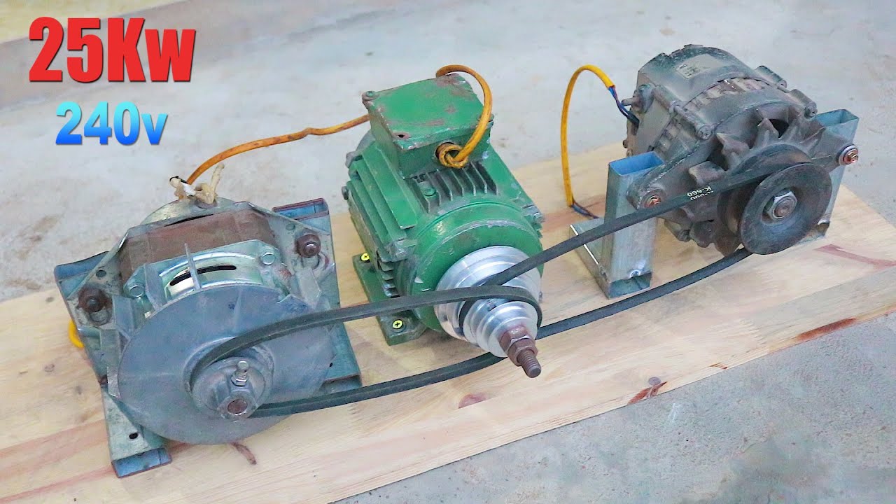 I to generate homemade infinite energy 240V with a car alternator and an engine ⚡⚡⚡⚡⚡💡