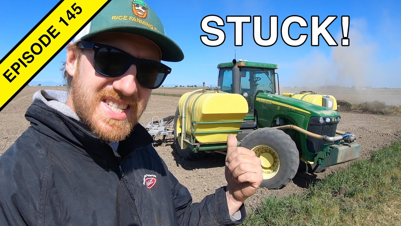 This Poor John Deere Tractor is Stuck! | Fertilizing Rice Fields