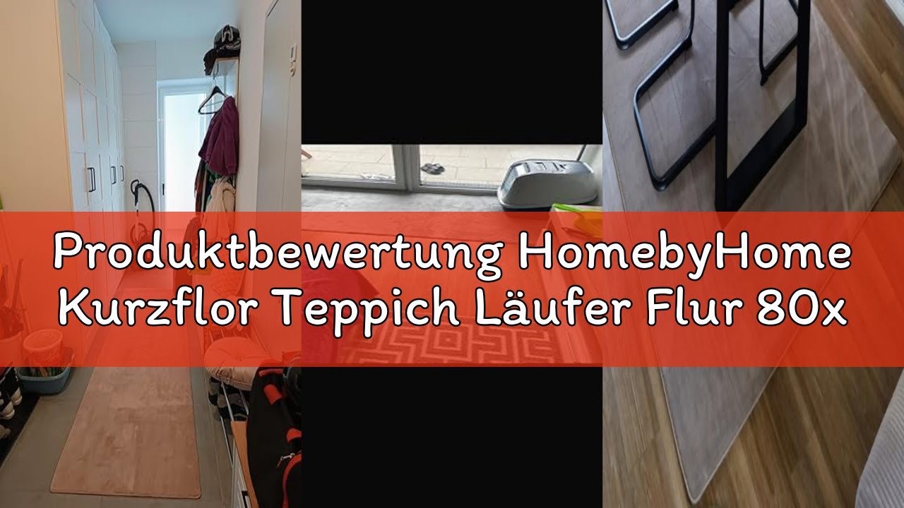 Produktbewertung HomebyHome Kurzflor Teppich Läufer Flur 80x150 cm Schwarz - Waschbarer Teppich für