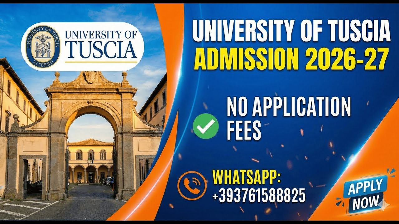 University of Tuscia Admission 2026-27 | No Application Fee | Study in Italy 🇮🇹
