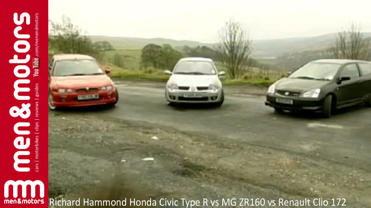Richard Hammond Honda Civic Type R vs MG ZR160 vs Renault Clio 172