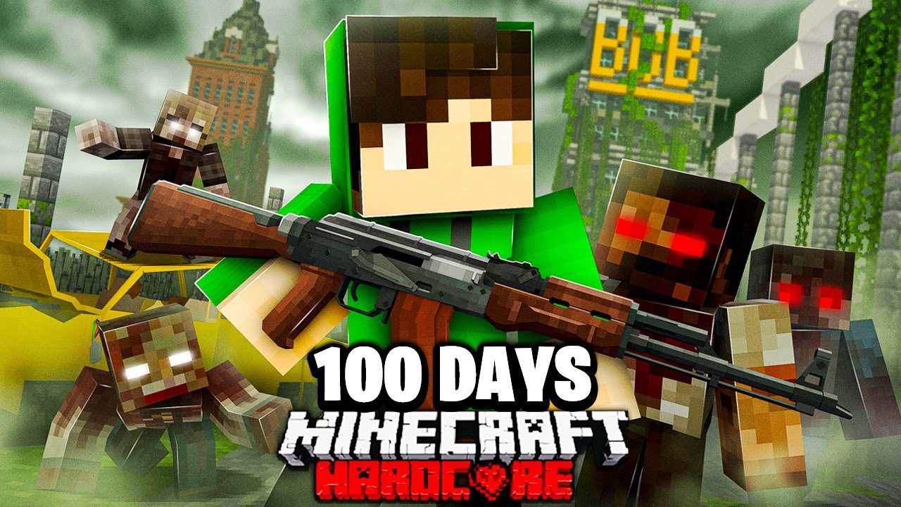 I Survived 100 Days in a ZOMBIE APOCALYPSE in Hardcore Minecraft!