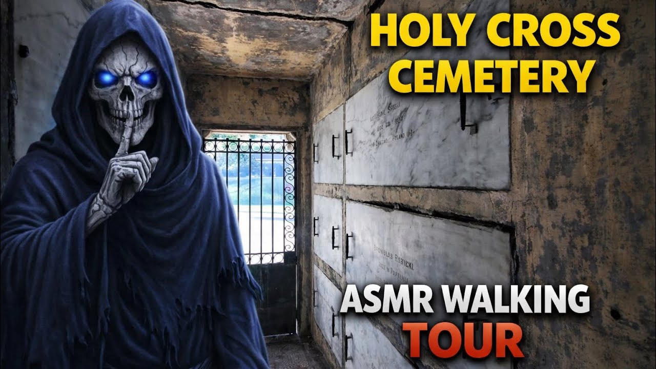 Holy Cross Cemetery ASMR Walking Tour (Colma CA) | No Talking, Relaxing Graveyard Ambience 4K
