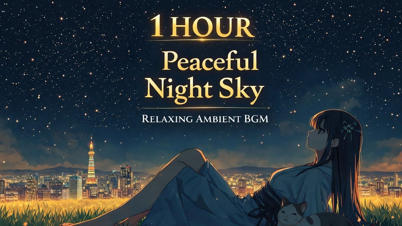 1 Hour Peaceful Night Sky in Japan 🌙 | Study / Relax / Sleep BGM夜空の作業用BGM