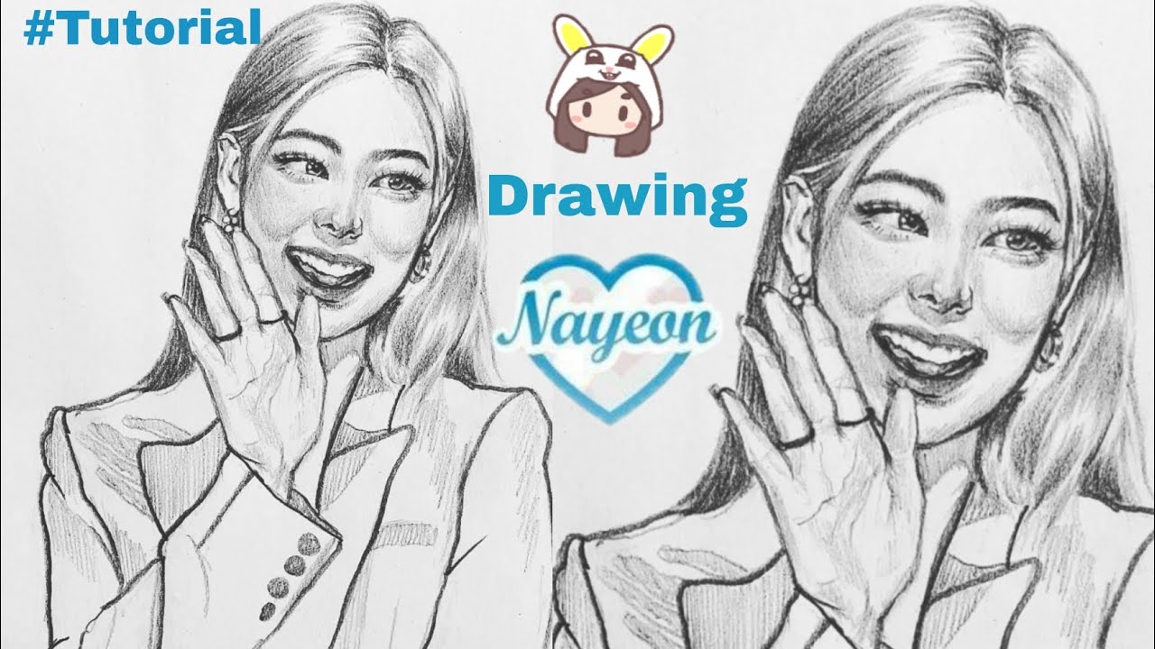 Drawing TWICE | Nayeon - how to draw a face, im Nayeon