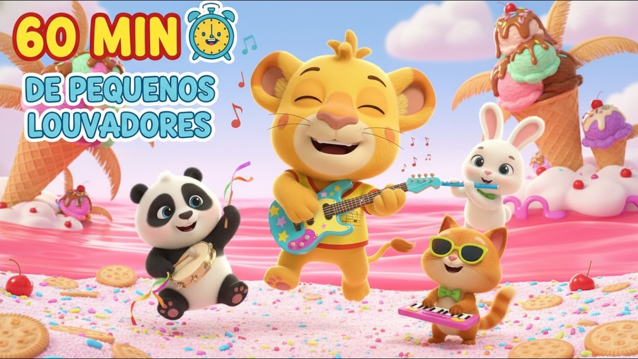 1 Hora de Louvor Kids 🌈 Jesus e Seus Amigos | Músicas Gospel para Alegria Geral!