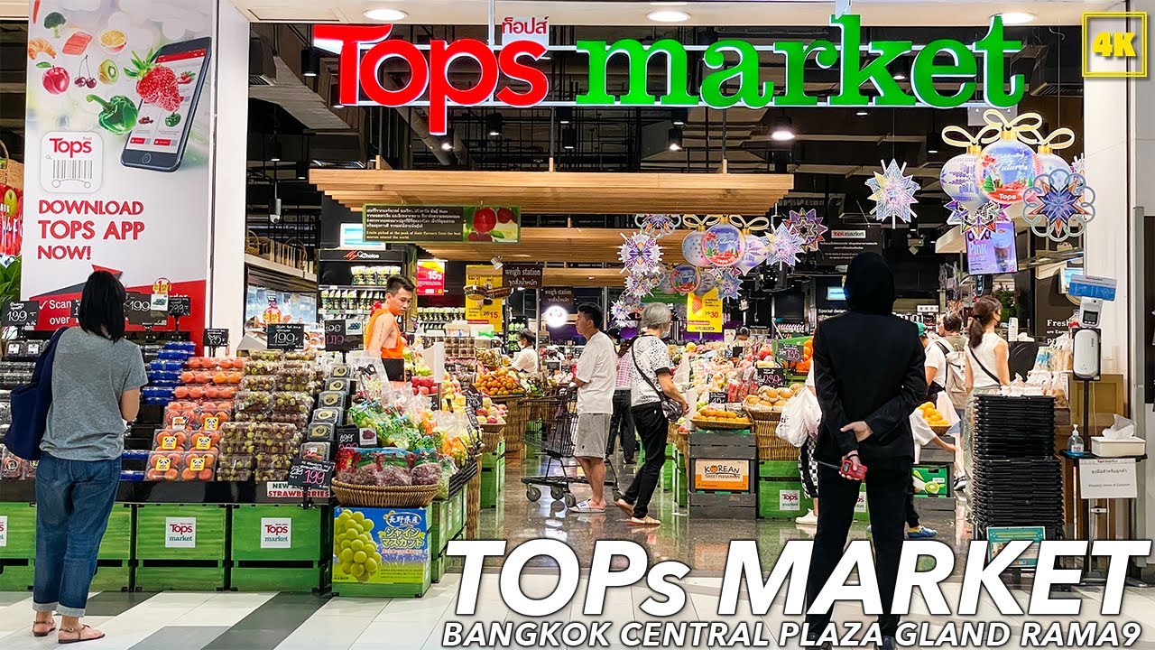 Tops MARKET & Traditional Thai foods / BANGKOK SHOPPING at RAMA9 SHOPPING MALL