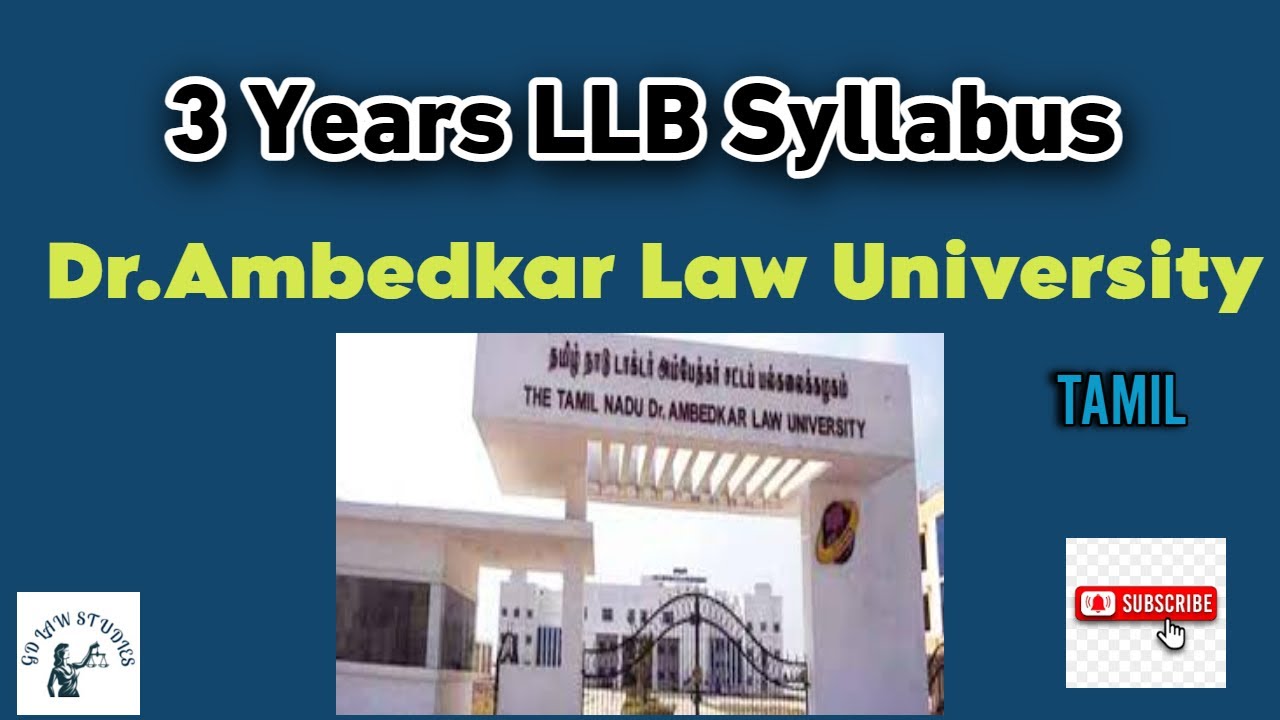 3 Years LLB /BL  Syllabus|law degree| Dr ambedkar law university in tamil|6 sem  @GD LAW STUDIES