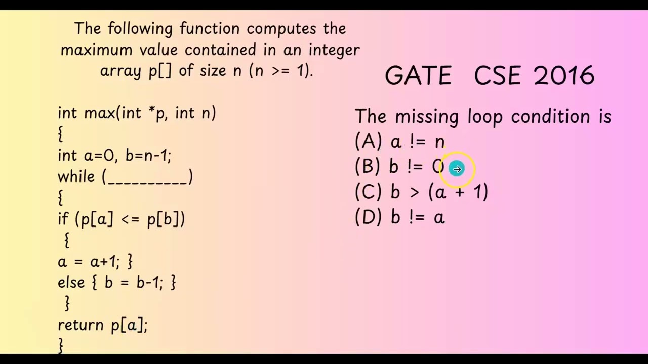 GATE CSE C programs - C programs forl placement