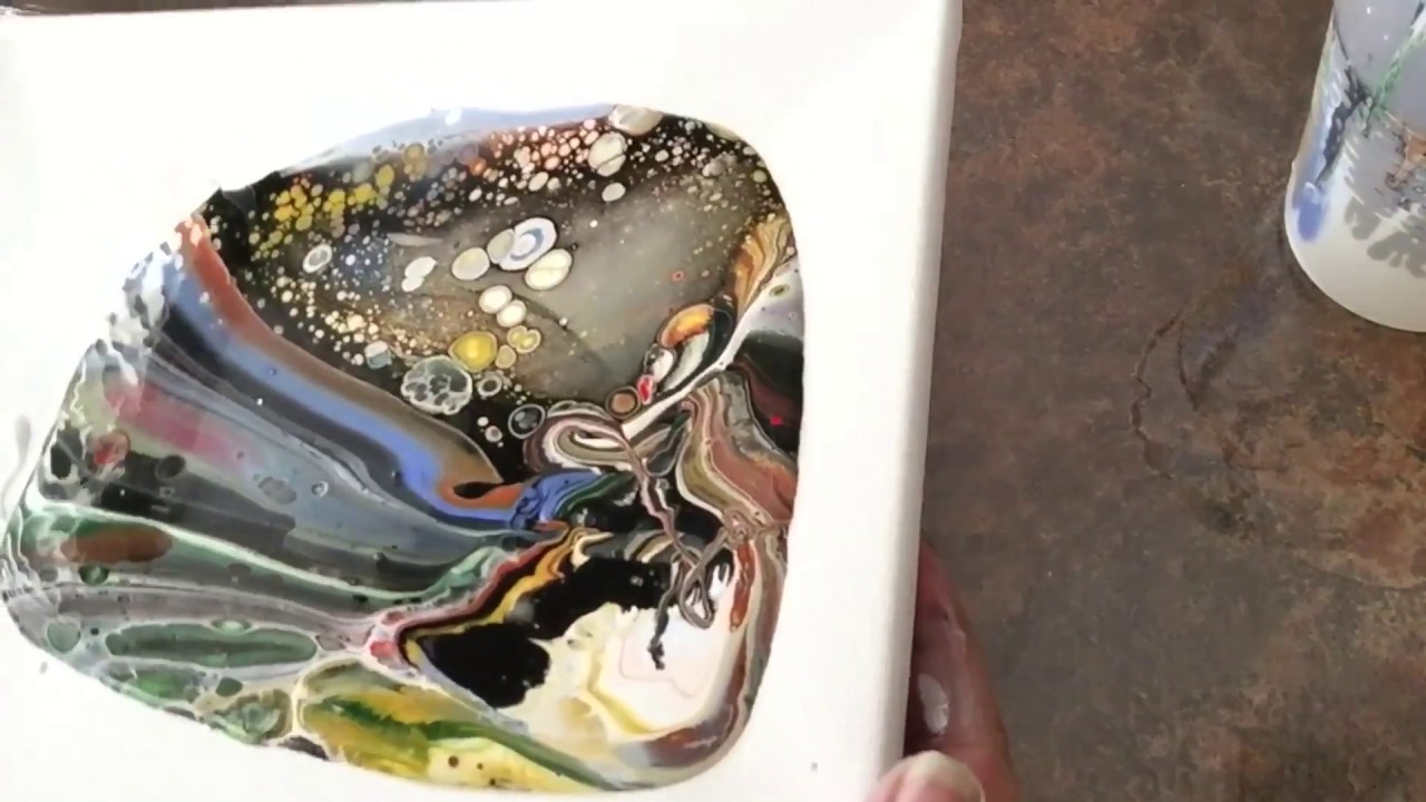 Una Combinacion Magica.  Arte en Pintura Fluida. Pouring. Arte Fluido. Efecto Celdas (077)