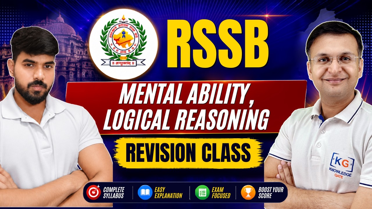 ✨RSSB - Mental Ability & LR  Revision Class |  RSSB 2026 | LIVE on KnowledgeGate | ⏰ 1: 30  PM