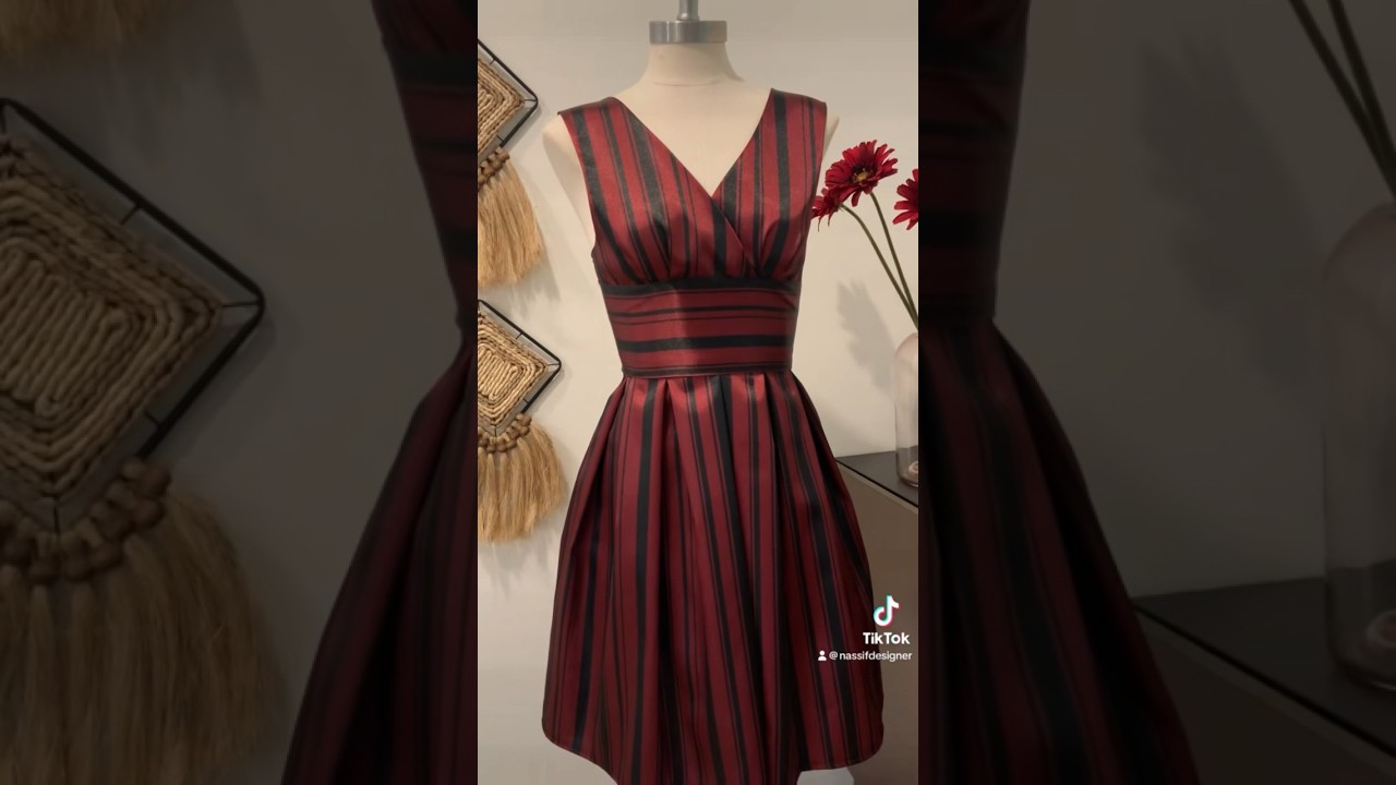 DIY Striped Satin Wrap Dress: Easy Sewing Tutorial for Beginners.  #creative #style #diy