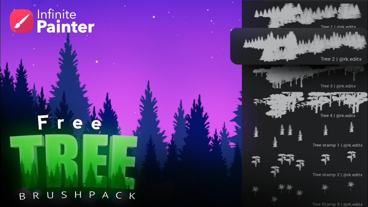 Infinite Painter Free Brushes | Tree Brushpack | Android & ios