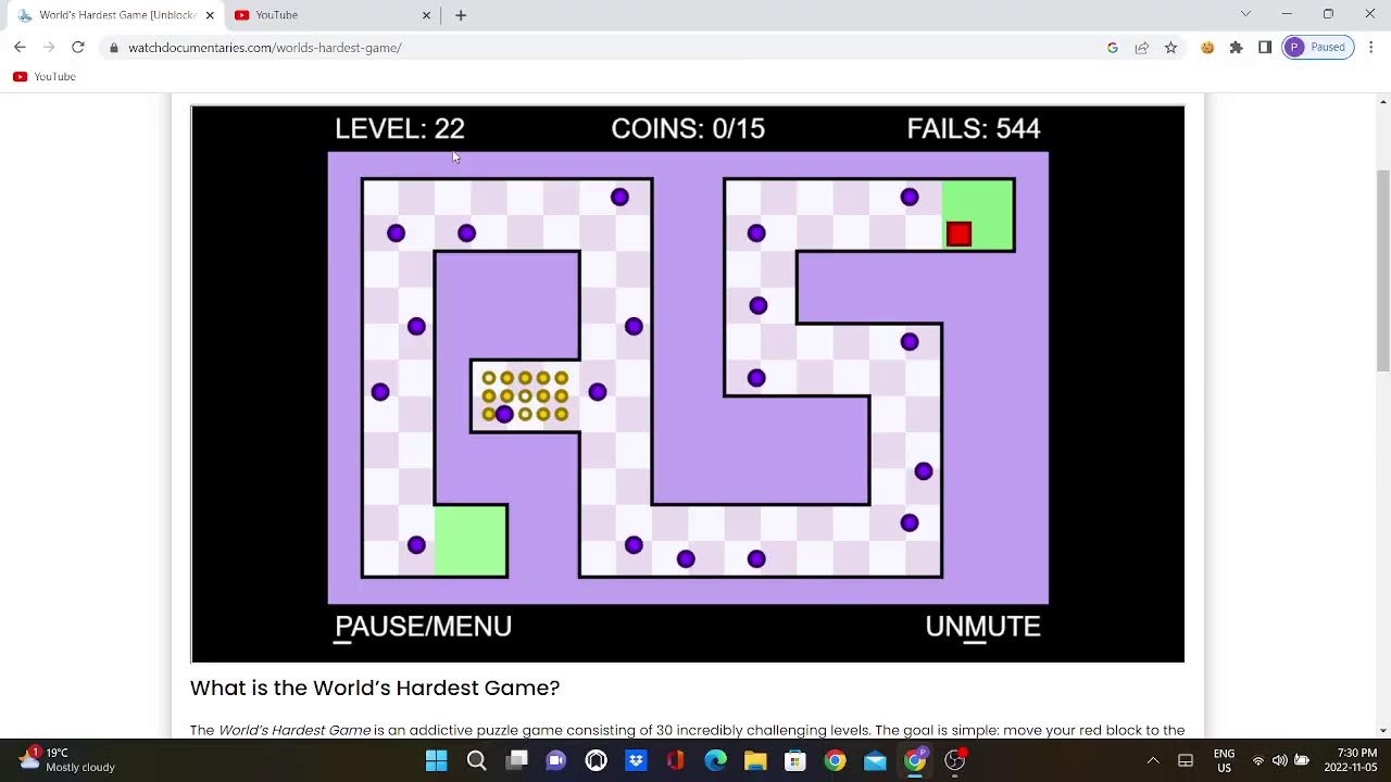 World hardest game gameplay Pt.1 (Levels 1-21)